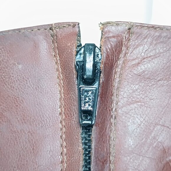 Florsheim Brown Leather Zip-Up Ankle Dress Boots Mens 11 Vintage Good Cond - Picture 10 of 16